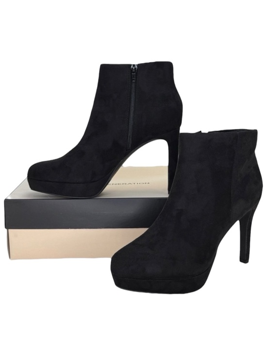 BCBGeneration Shoes - BCBGeneration Jeanne Black Microsuede Womens Heel Ankle Boots Size 11M